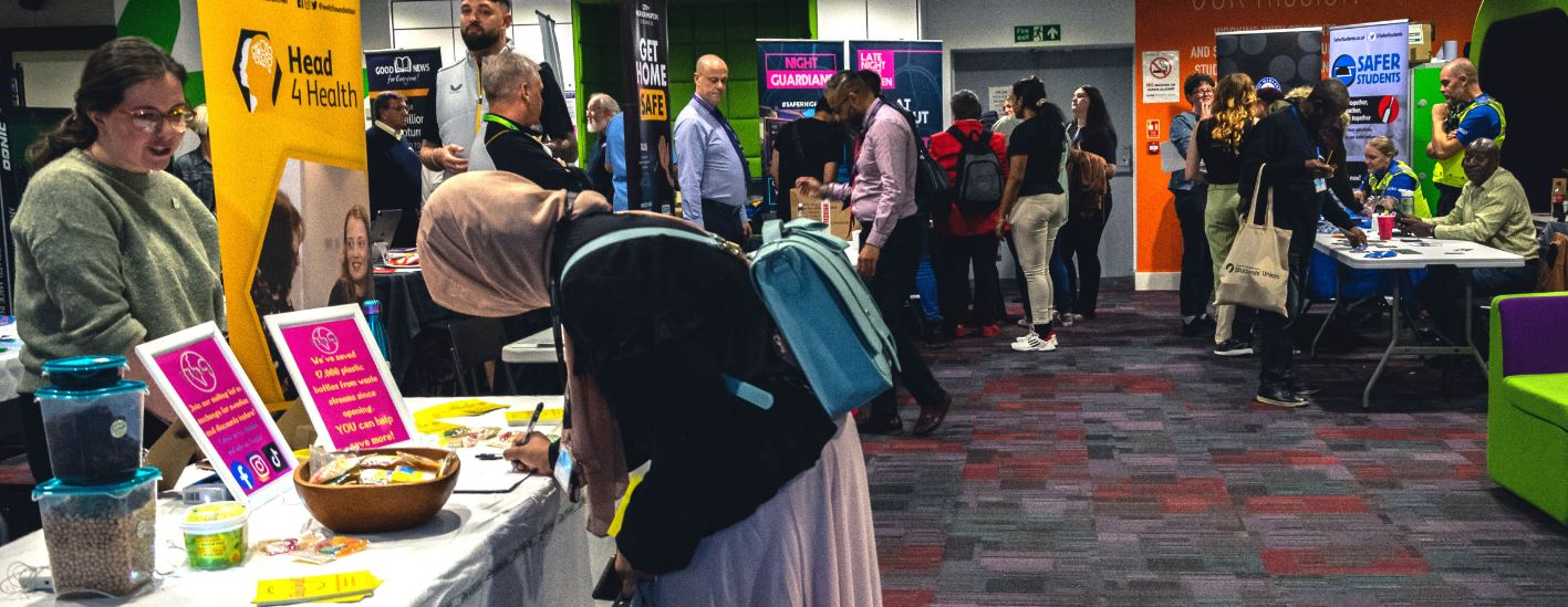 students attending a freshers fair